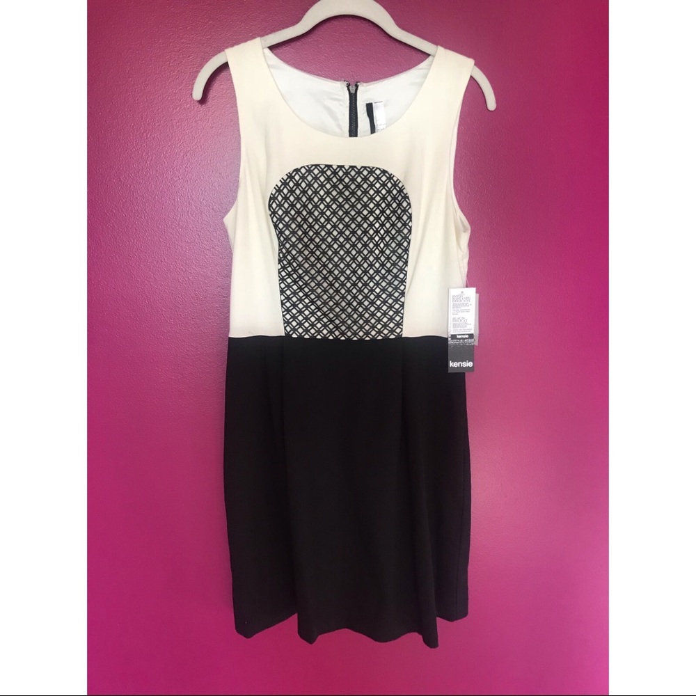 Kensie - Laser Cutout Bib Sleeveless Dress